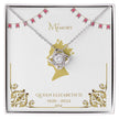 Our Royal HM Queen Elizabeth Memorial Gold Necklace Keepsake