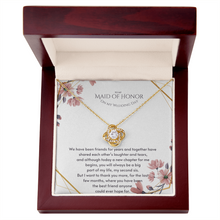 Load image into Gallery viewer, My Liberty Maid of Honor Gift Message necklace
