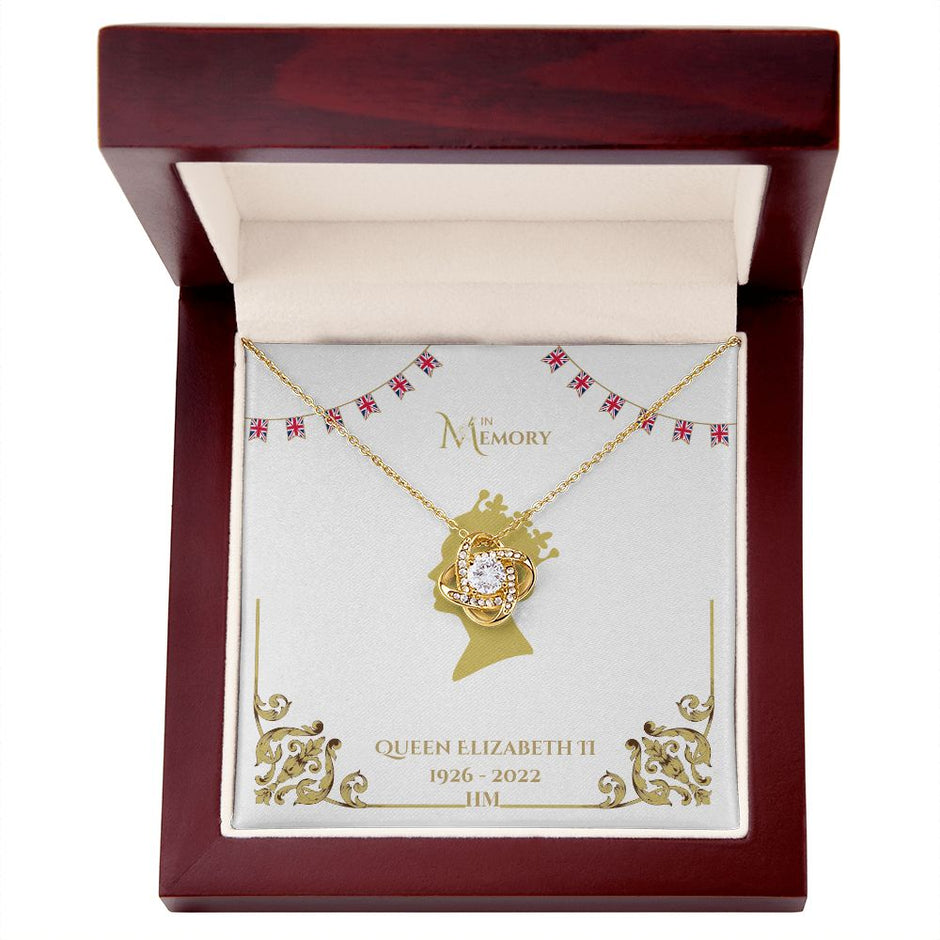 Our Royal HM Queen Elizabeth Memorial Gold Necklace Keepsake