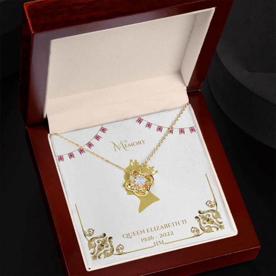 Our Royal HM Queen Elizabeth Memorial Gold Necklace Keepsake