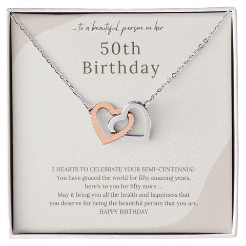 50th Birthday Gift message Necklace