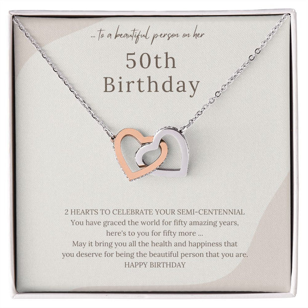 50th Birthday Gift message Necklace