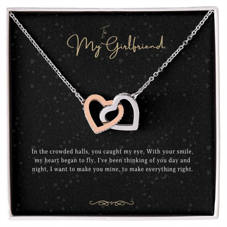 Girlfriend Gift Message Heart Necklace