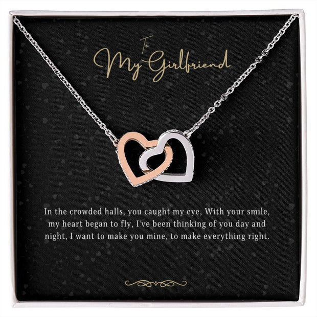 Girlfriend Gift Message Heart Necklace