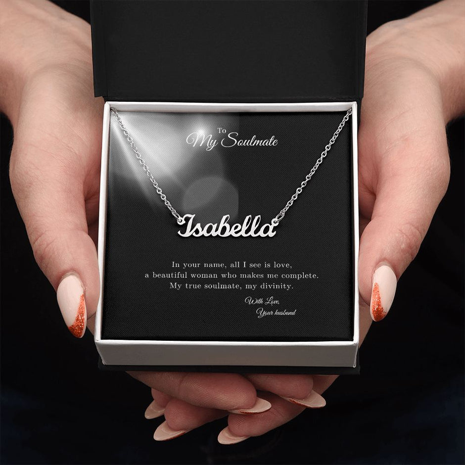Gift Message Custom Named Soulmate Necklace for wife3