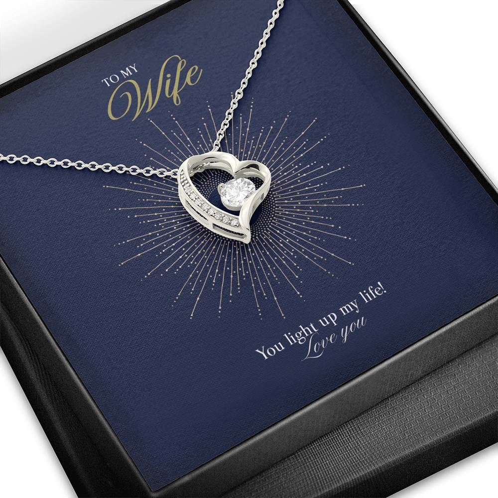 Gift Message heart necklace for wife
