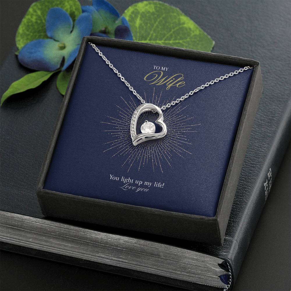 Gift Message heart necklace for wife