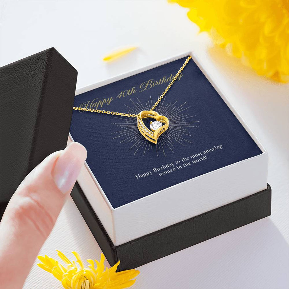 Gift Message necklace for 40th Birthday