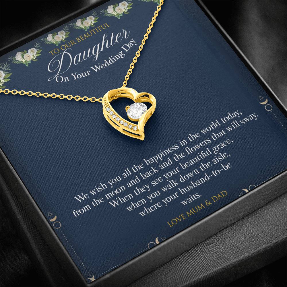 Gift Message necklace to daughter on her wedding day