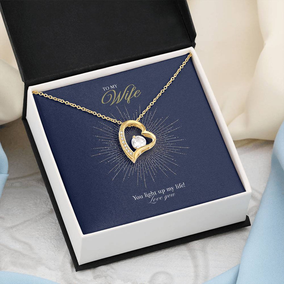 Gift Message heart necklace for wife