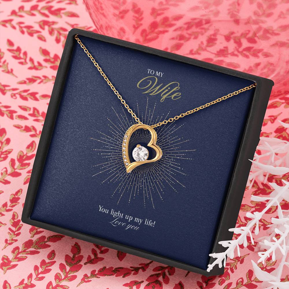 Gift Message heart necklace for wife