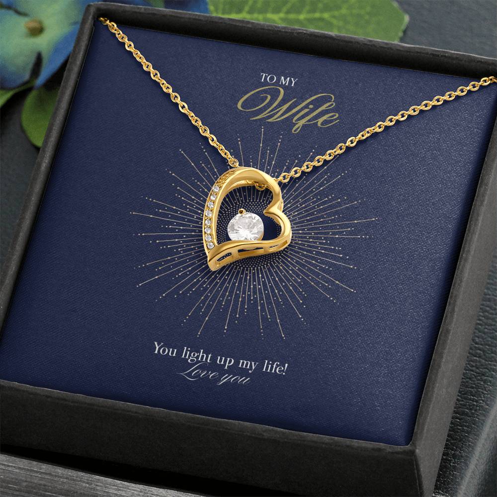 Gift Message heart necklace for wife