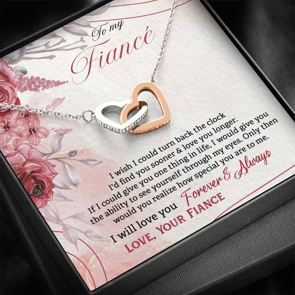 Forever fiance rose gold heart necklace