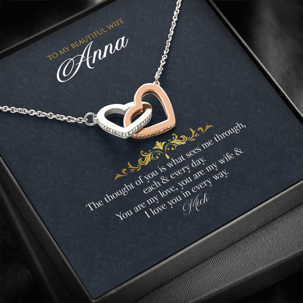Gift Message necklace from husband to wife