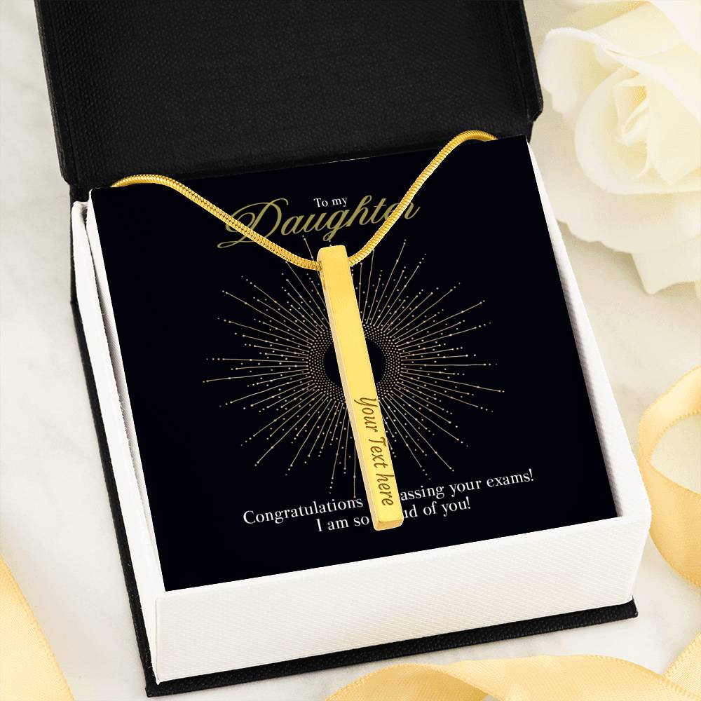 Gift Message Necklace for daughter passing exams