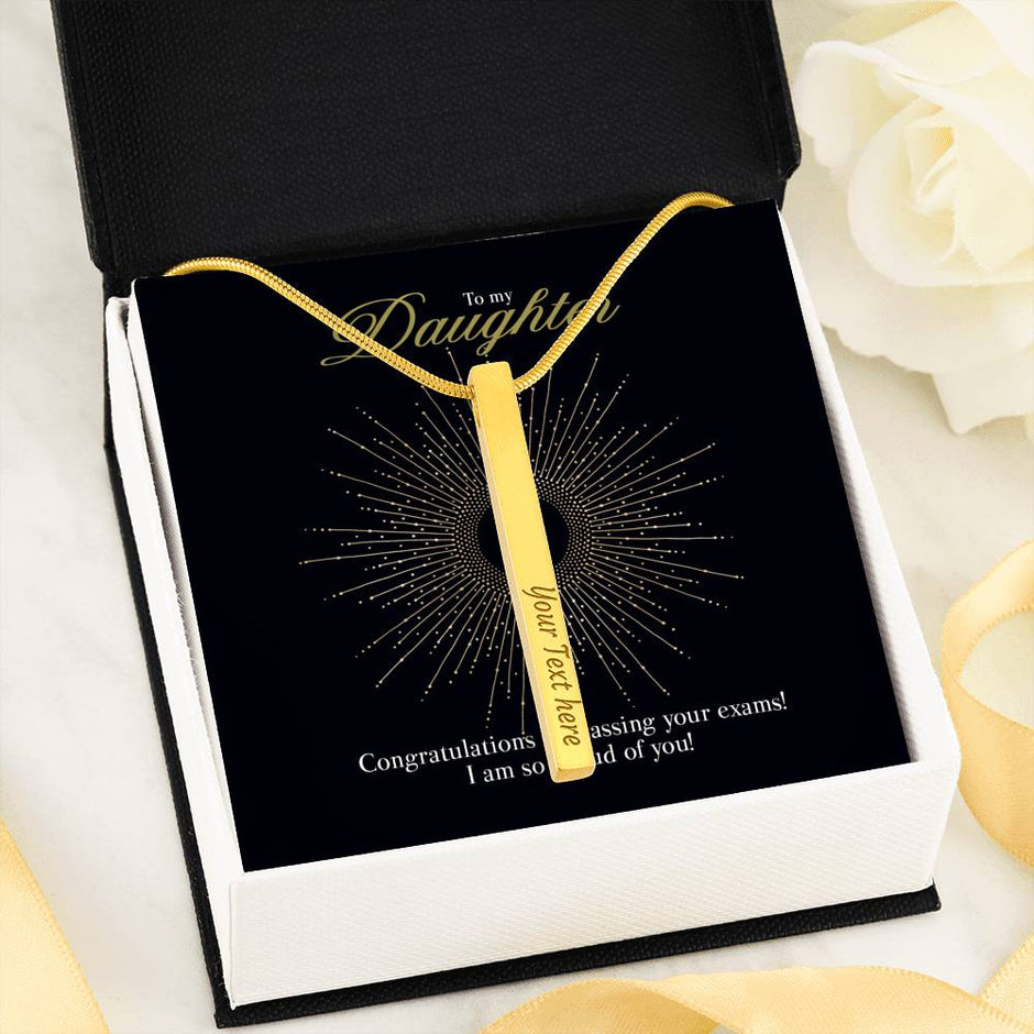 Gift Message Necklace for daughter passing exams