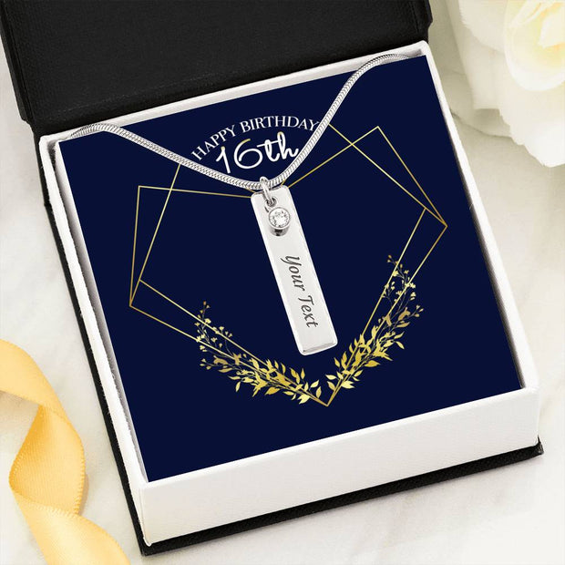 Gift message necklace for 16th Birthday