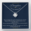 Love knot Gift Message CZ pendant for daughter