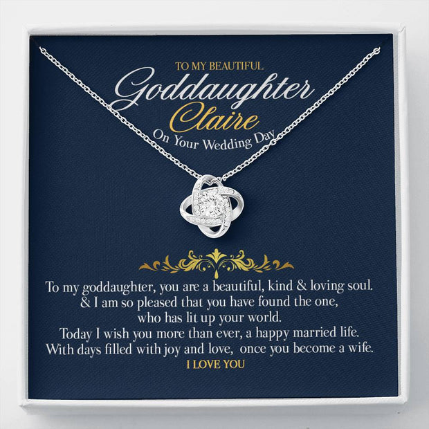 Gift Message personalized necklace for Goddaughter Claire