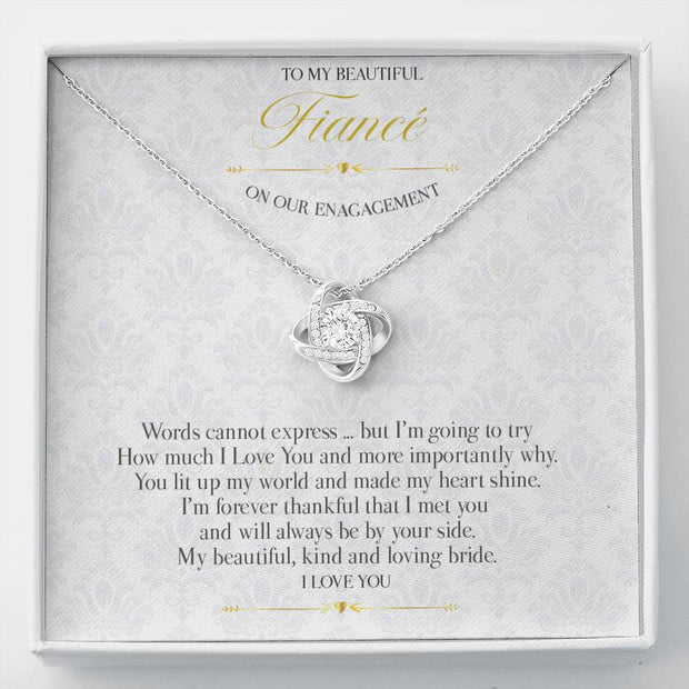 Gift Message Love knot pendant to Fiance