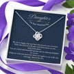 Love knot Gift Message CZ pendant for daughter
