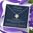 Love knot Gift Message pendant to Daughter on her Wedding day