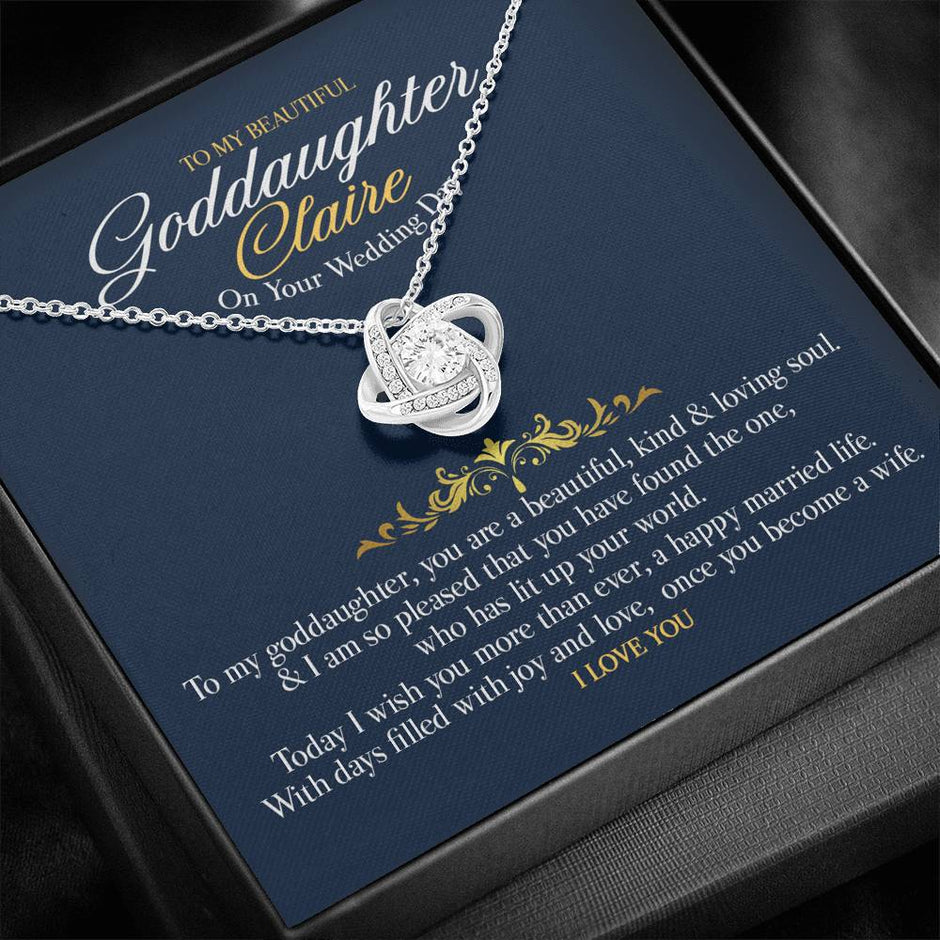 Gift Message personalized necklace for Goddaughter Claire
