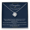Love knot Gift Message CZ pendant for daughter
