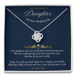 Love knot Gift Message pendant to Daughter on her Wedding day