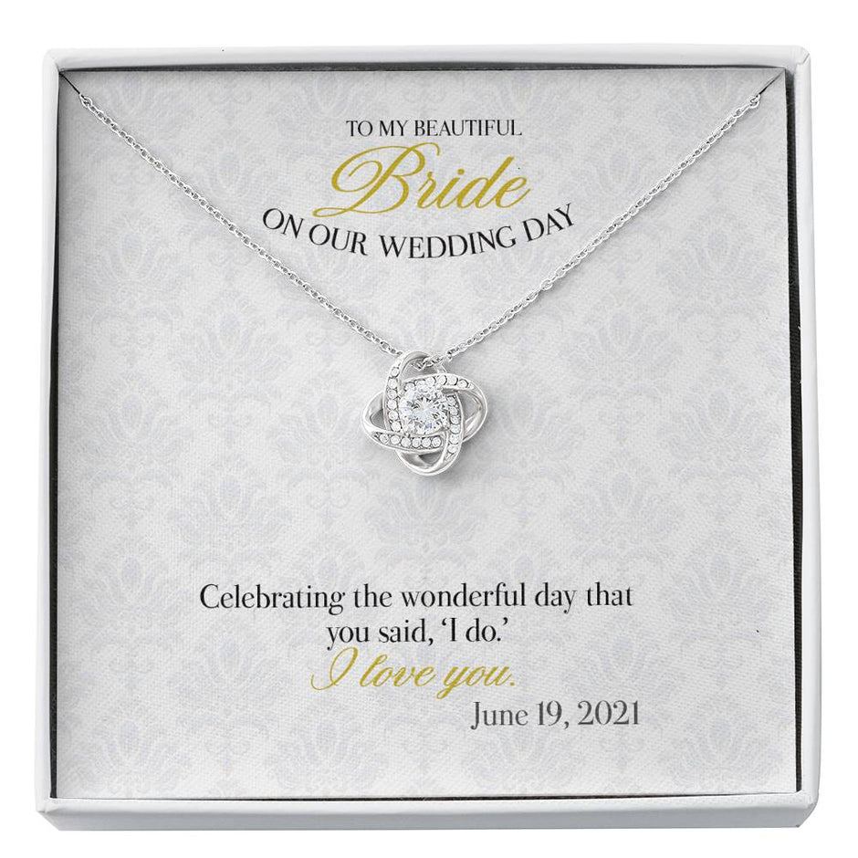 Gift Message necklace for Bride from Groom