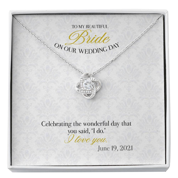 Gift Message necklace for Bride from Groom