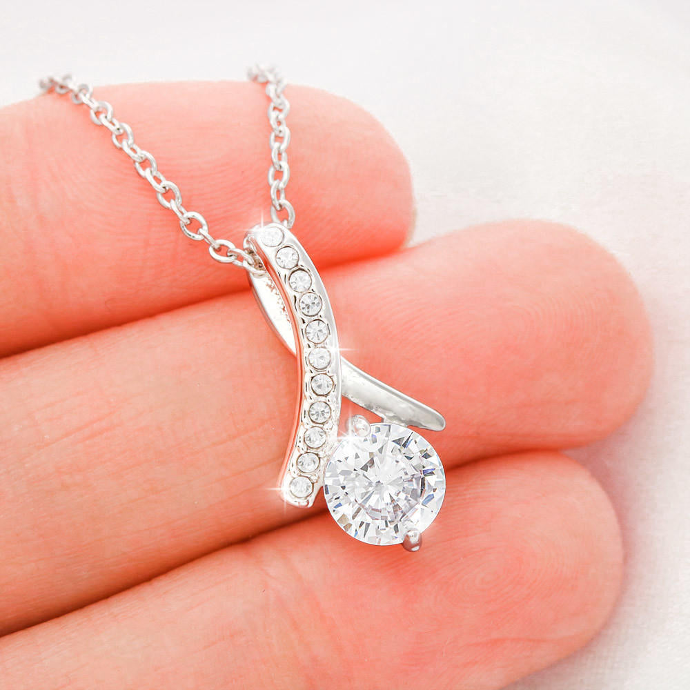 Ribbon Gift Message pendant for Daughter on her wedding day