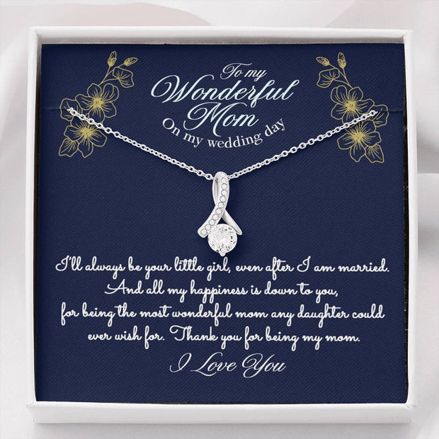 Gift Message necklace for Mom on wedding day