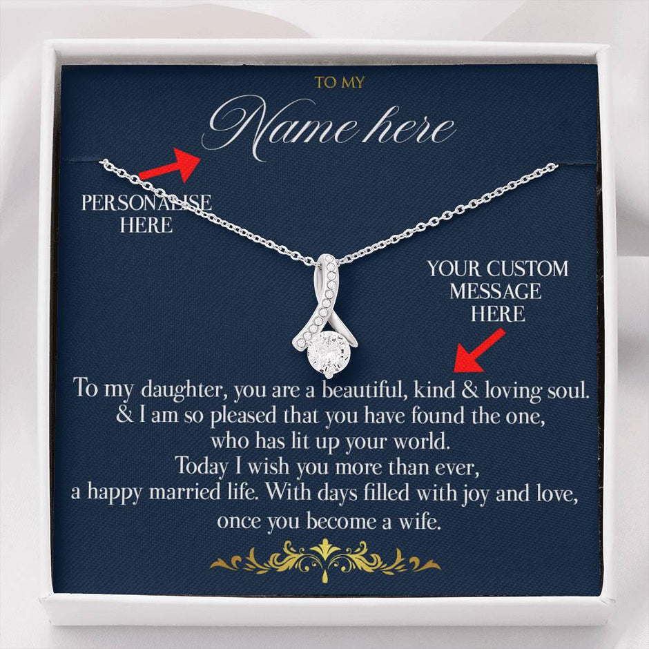Custom Mothers Day Gift message Ribbon Pendant