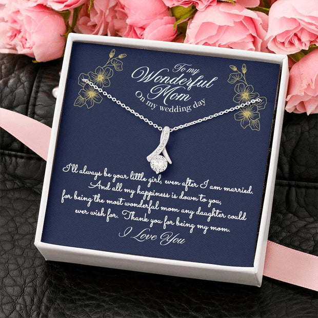 Gift Message necklace for Mom on wedding day