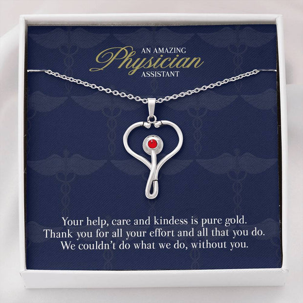 Gift message necklace for Physician Assistant