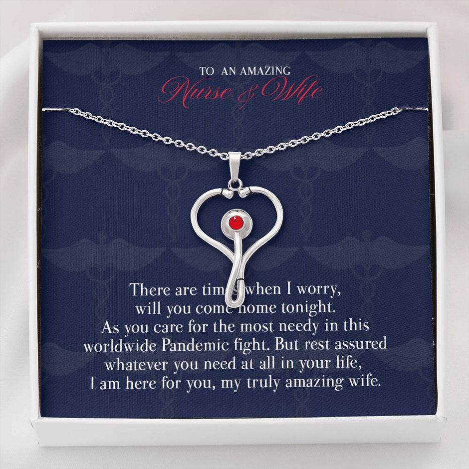Gift Message pendant to Nurse and Wife