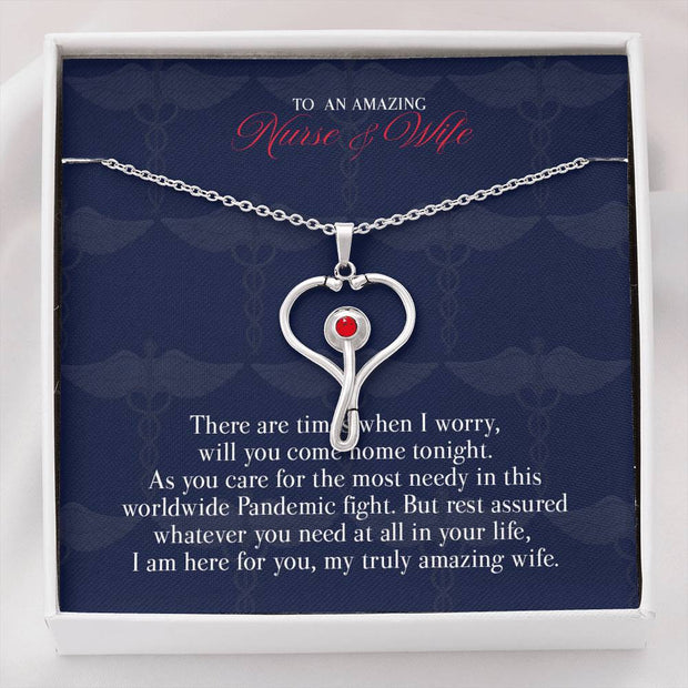 Gift Message pendant to Nurse and Wife