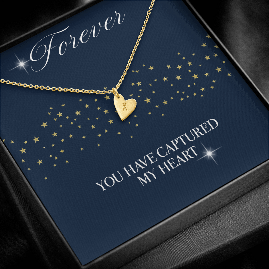 Engraved Forever in love heart necklace