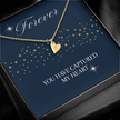 Engraved Forever in love heart necklace