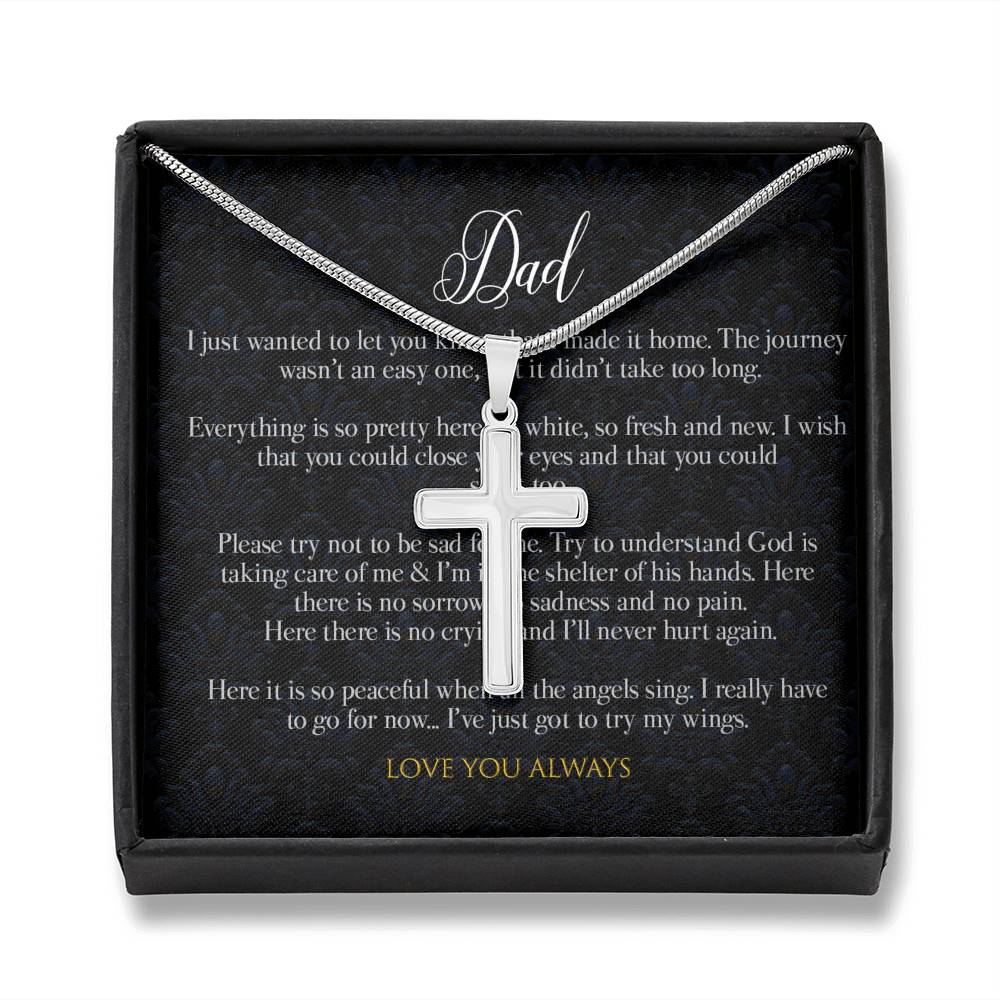 Fathers day loss cross pendant