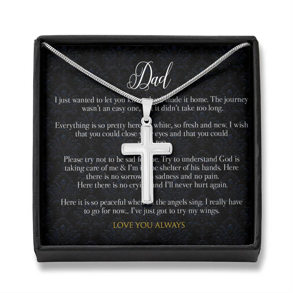 Fathers day loss cross pendant