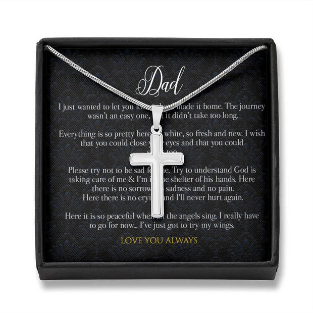 Fathers day loss cross pendant