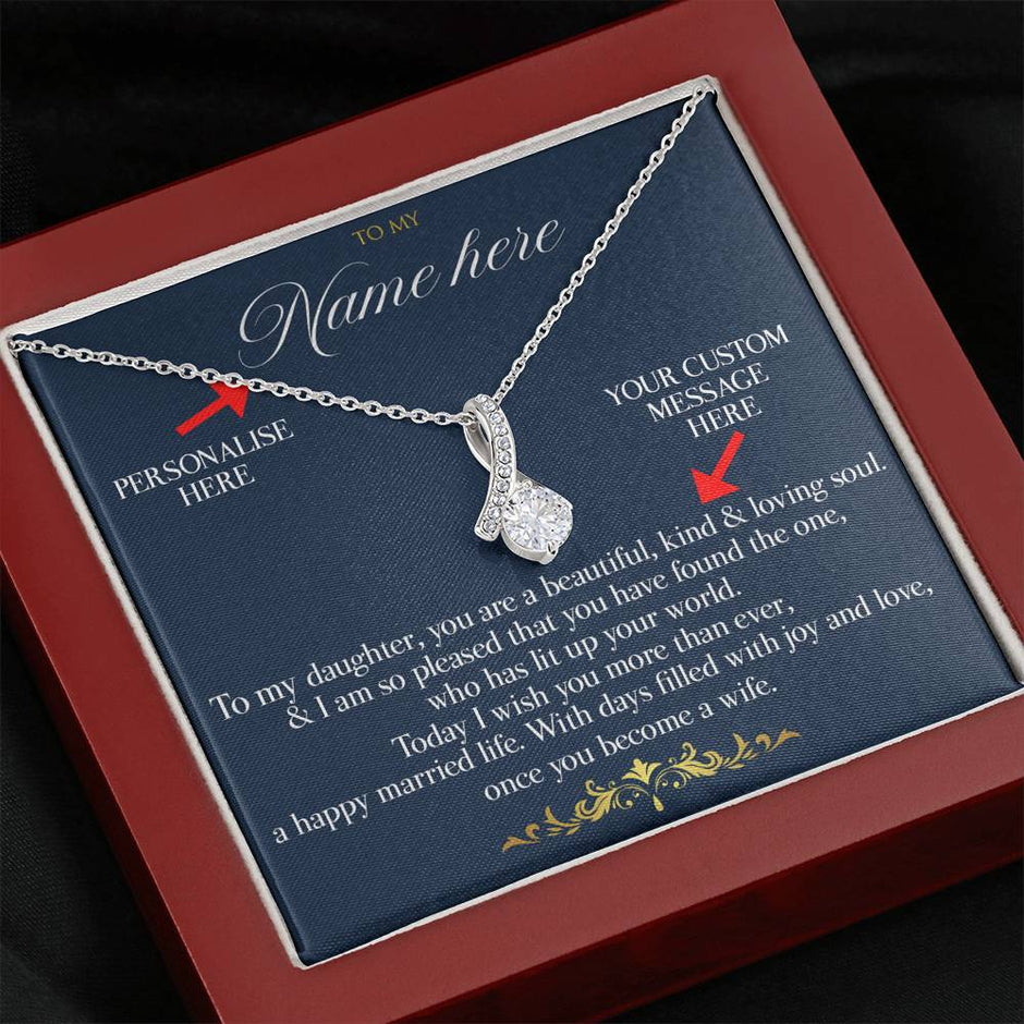 Custom Mothers Day Gift message Ribbon Pendant