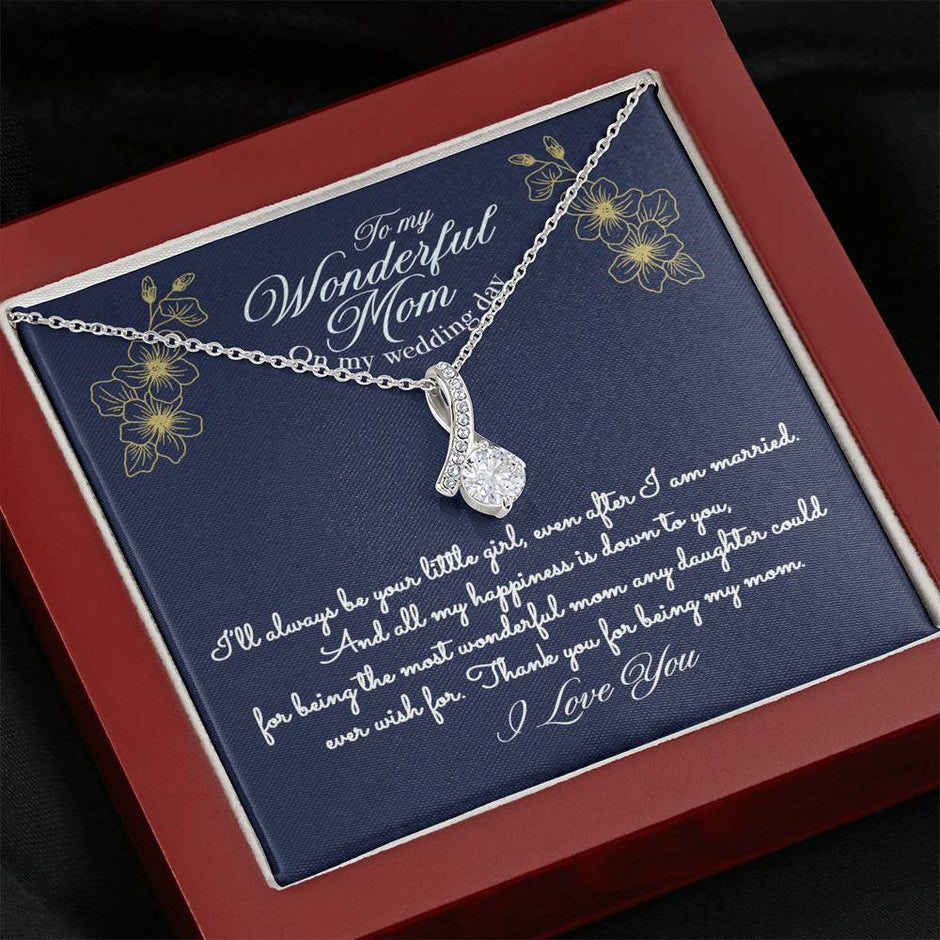 Gift Message necklace for Mom on wedding day