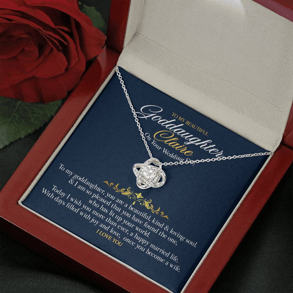 Gift Message personalized necklace for Goddaughter Claire