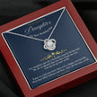 Love knot Gift Message pendant to Daughter on her Wedding day