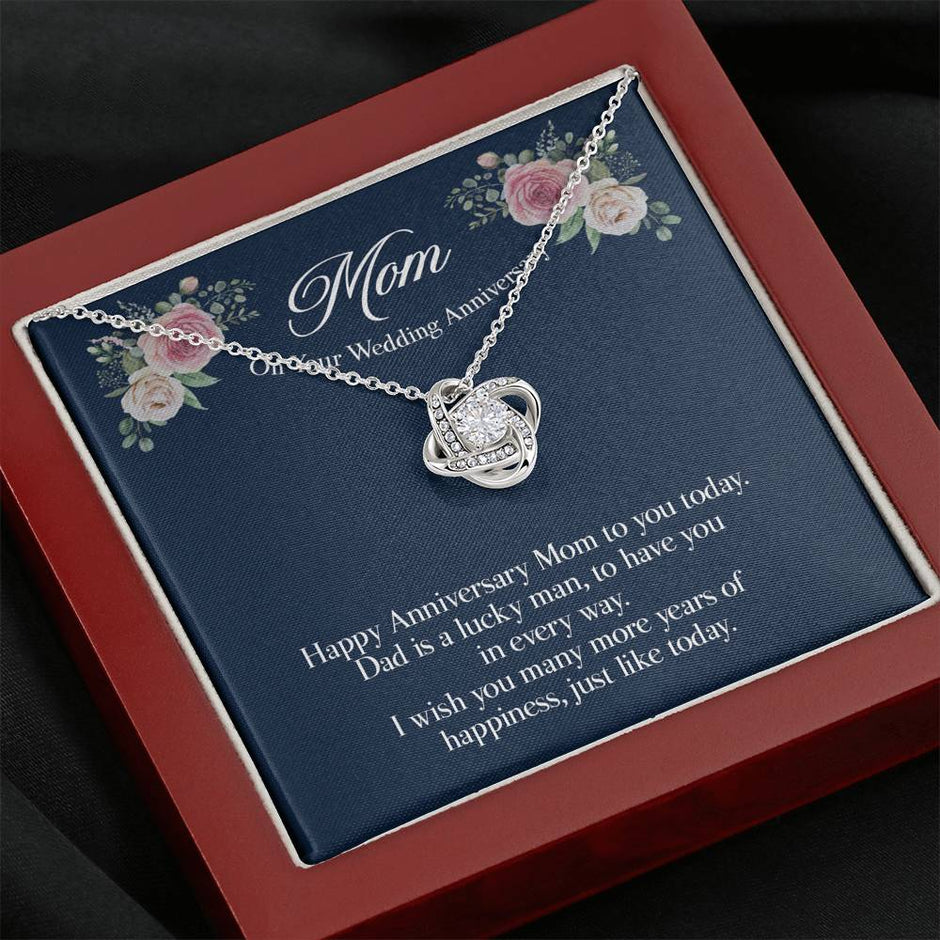 Gift message necklace for Moms Anniversary