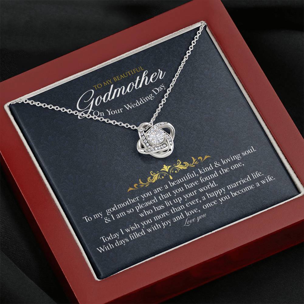 Gift message necklace for Godmother on your wedding day