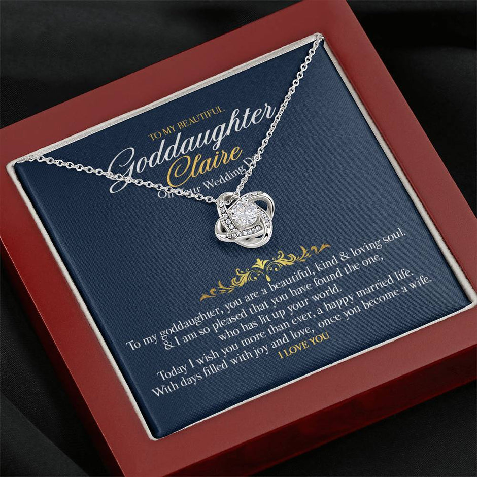 Gift Message personalized necklace for Goddaughter Claire